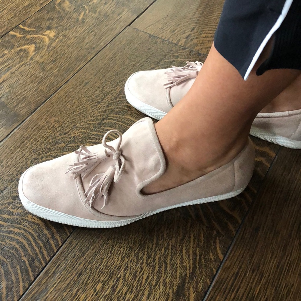 All Black slip on suede loafer